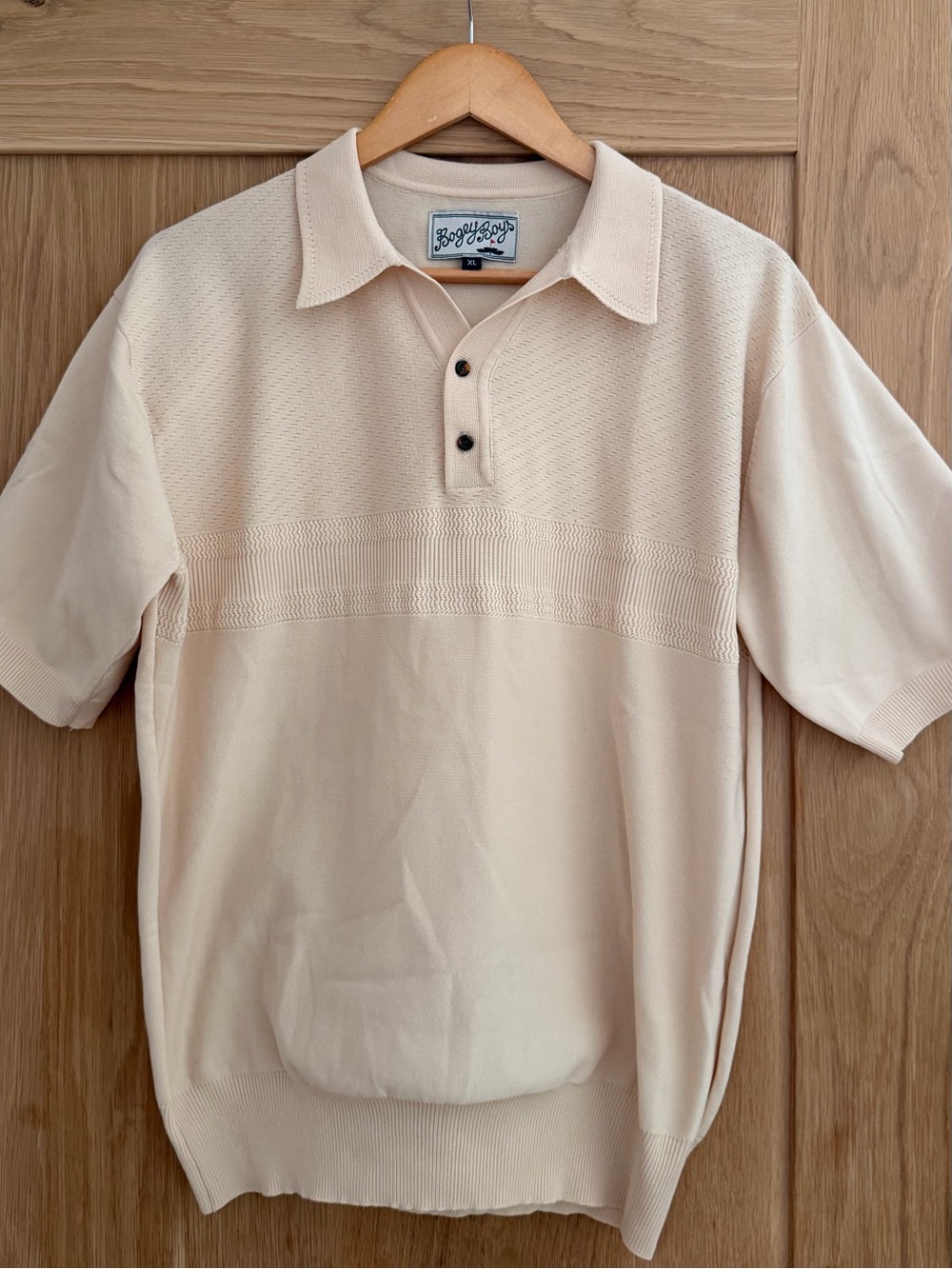 Men's Beige Short-Sleeve Polo Shirt by Boogie Boys